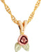 Ave 369 Beautiful Rose Flower Pendant Necklace, 10k Yellow Gold, 12k Green and Rose Gold Black Hills Gold Motif, 18"