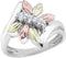 Rhodium-Plated Sterling Silver Six Leaf CZ Dragonfly Bypass Ring, 12k Rose and Green Gold Black Hills Gold Size 9