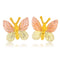 Butterfly Post Earrings, 10k Yellow Gold, 12k Green and Rose Gold Black Hills Gold Motif