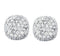 Pave CZ Soft Square Earrings, Rhodium Plated Sterling Silver