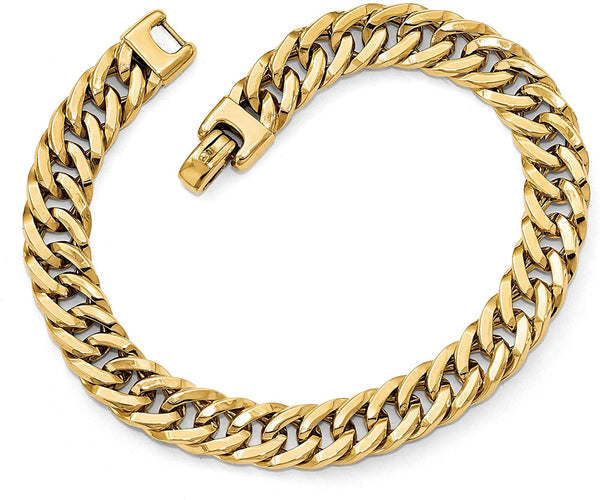 Men's Italian 14k Yellow Gold 9mm Cuban Link Bracelet, 8 Inches (1.00 Ctw)