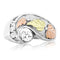 Ave 369 4-Stone CZ Ring, Sterling Silver, 12k Green and Rose Gold Black Hills Gold Motif