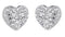 Pave CZ Heart Stud Earrings, Rhodium Plated Sterling Silver