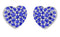 Bodacious Blue CZ Heart Stud Earrings, Rhodium Plated Sterling Silver