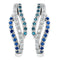 White and Blue CZ Earrings, Rhodium Plated Sterling Silver