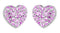 Precious Pink Pave CZ Heart Stud Earrings, Rhodium Plated Sterling Silver