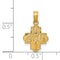 Ave 369 14k Yellow Gold Four Way Cross Medal Pendant (19X11MM)