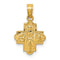 Ave 369 14k Yellow Gold Four Way Cross Medal Pendant (19X11MM)