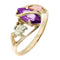 Ave 369 Amethyst Marquise Petite Leaf Ring, 10k Yellow Gold, 12k Green and Rose Gold Black Hills Gold