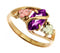 Ave 369 Amethyst Marquise Petite Leaf Ring, 10k Yellow Gold, 12k Green and Rose Gold Black Hills Gold