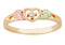 Ave 369 Round CZ Heart Ring, 10k Yellow Gold, 12k Green and Rose Gold Black Hills Gold