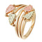 Ave 369 Grape Leaf Bypass Ring, 10k Yellow Gold, 12k Pink and Green Gold Black Hills Gold Motif