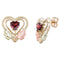 Ave 369 Garnet Heart January Birthstone Stud Earrings, 10k Yellow Gold, 12k Rose and Green Gold Black Hills Gold