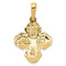 Ave 369 14k Yellow Gold Four Way Cross Medal Pendant (29X18 MM)