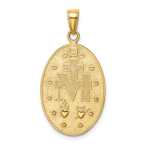 Ave 369 14k Yellow Gold Miraculous Medal Pendant