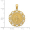 Ave 369 14k Yellow Gold Miraculous Medal With Scallop Frame Pendant