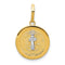 Ave 369 14k Yellow and White Gold Rhodium-Plated Circle St. Benedict Medal Pendant