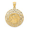 Ave 369 14k Yellow Gold Angel Diamond-Cut Medal Pendant