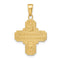 Ave 369 14k Yellow Gold 4-Way Cross Medal Pendant (29x19MM)