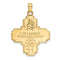 Ave 369 14k Yellow Gold Four-Way Cross Medal Pendant (41X29MM)