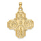 Ave 369 14k Yellow Gold Four-Way Cross Medal Pendant (41X29MM)