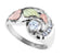 Ave 369 4-Stone CZ Ring, Sterling Silver, 12k Green and Rose Gold Black Hills Gold Motif