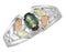 Ave 369 .58 Ct Oval Mystic Fire Topaz Ring, Sterling Silver, 12k Green and Rose Gold Black Hills Gold