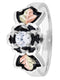 Ave 369 Antiqued Black Rose CZ Ring, Sterling Silver, 12k Green and Rose Gold Black Hills Gold Motif