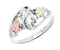 Ave 369 CZ Marquise Ring, Sterling Silver, 12k Green and Rose Gold Black Hills Gold Motif