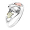 Ave 369 CZ Marquise Ring, Sterling Silver, 12k Green and Rose Gold Black Hills Gold Motif