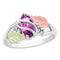 Ave 369 Created Alexandrite Marquise June Birthstone Ring, Sterling Silver, 12k Green and Rose Gold Black Hills Gold Motif