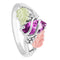 Ave 369 Created Alexandrite Marquise June Birthstone Ring, Sterling Silver, 12k Green and Rose Gold Black Hills Gold Motif