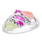 Ave 369 Marquise Synthetic Tourmaline October Birthstone Wrap Ring, Sterling Silver, 12k Green and Rose Black Hills Gold