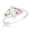 Ave 369 Created Opal Marquise Cabochon Bypass Ring, Sterling Silver, 12k Gold Pink and Green Gold