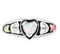 Ave 369 Created Opal Heart Ring, Sterling Silver, 12k Gold Pink and Green Gold Black Hills Gold Motif