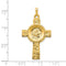 Ave 369 14k Yellow Gold Cross With St Anthony Medal Pendant(37X21MM)