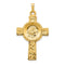 Ave 369 14k Yellow Gold Cross With St Anthony Medal Pendant(37X21MM)