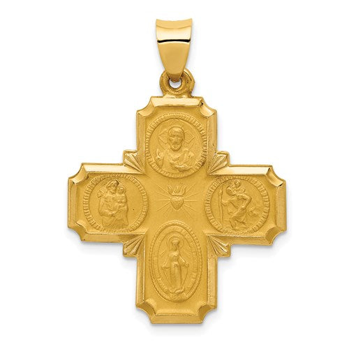 Ave 369 14k Yellow Gold Four-Way Medal Pendant (34X25 MM)