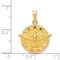 Ave 369 14k Yellow Gold Holy Spirit Dove Medal Round Pendant (24X18MM)