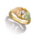 10k Yellow Gold Diamond Black Hill Gold Leaf Ring, 12k Green and Rose Gold