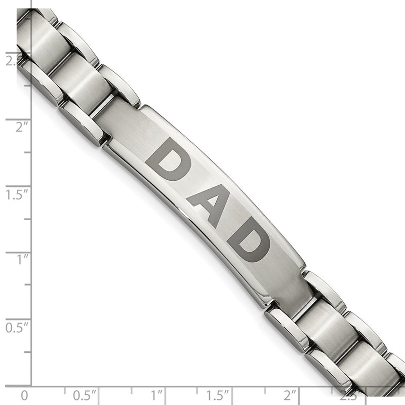 Men's Stainless Steel Dad Bracelet 8.75 Inches