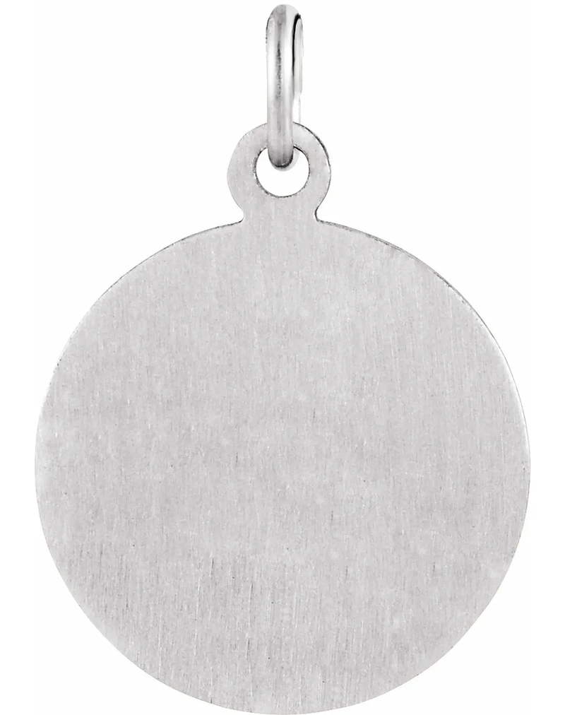 Ave 369 14k White Gold First Communion Medal (12 MM)