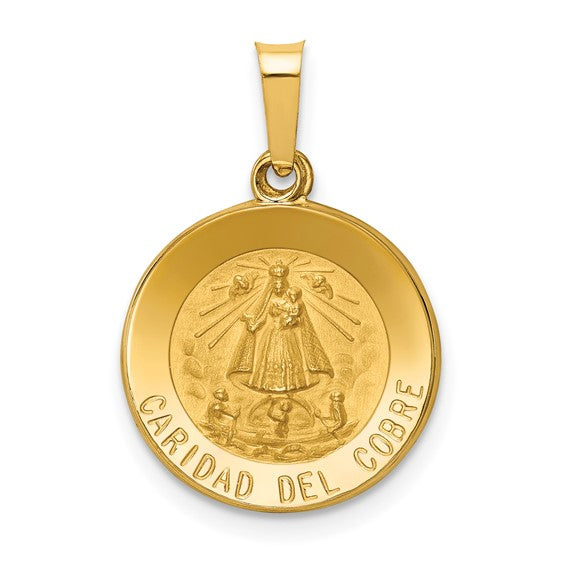 Ave 369 14k Yellow Gold Caridad Del Cobre Medal Pendant (17X15MM)