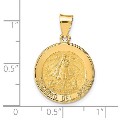 Ave 369 14k Yellow Gold Caridad Del Cobre Medal Pendant (21X17MM)