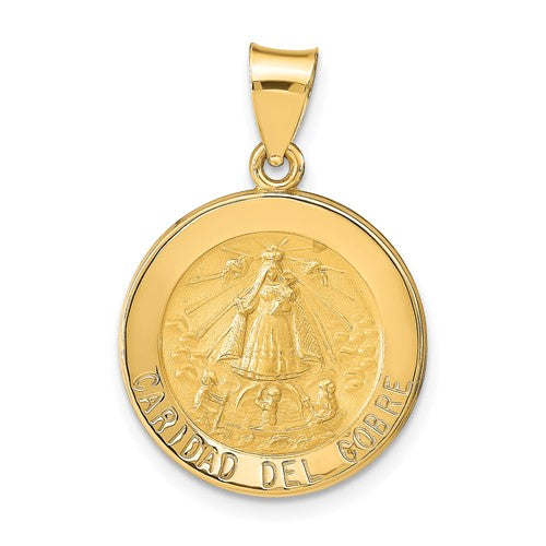 Ave 369 14k Yellow Gold Caridad Del Cobre Medal Pendant (21X17MM)