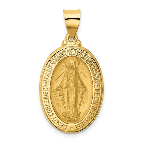 Ave 369 14k Yellow Gold Antiqued Guardian Angel Medal (25X20MM)