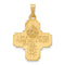 Ave 369 14k Yellow Gold Four Way Cross Medal Pendant (22X18MM)