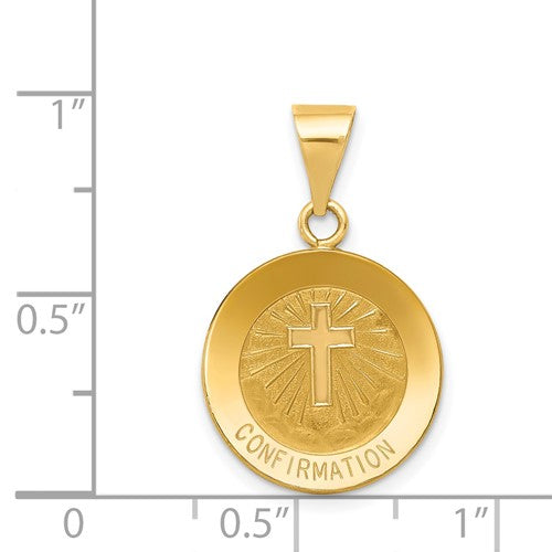 Ave 369 14k Yellow Gold Confirmation Medal Pendant (17X15MM)