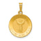 Ave 369 14k Yellow Gold Hollow Divino Nino Round Medal Pendant (15.28X15.28MM)