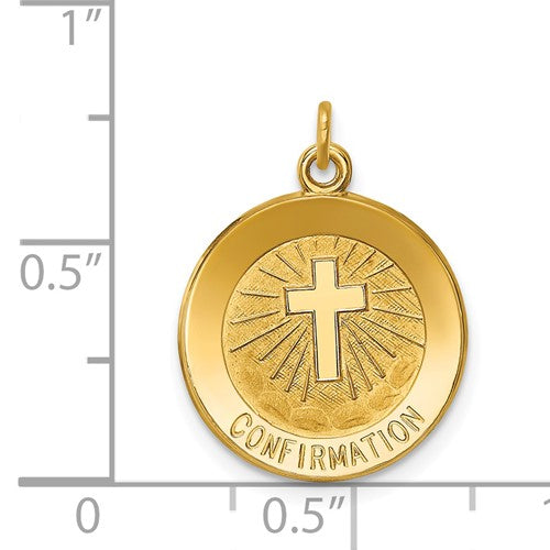 Ave 369 14k Yellow Gold Confirmation Medal Charm (20X15MM)